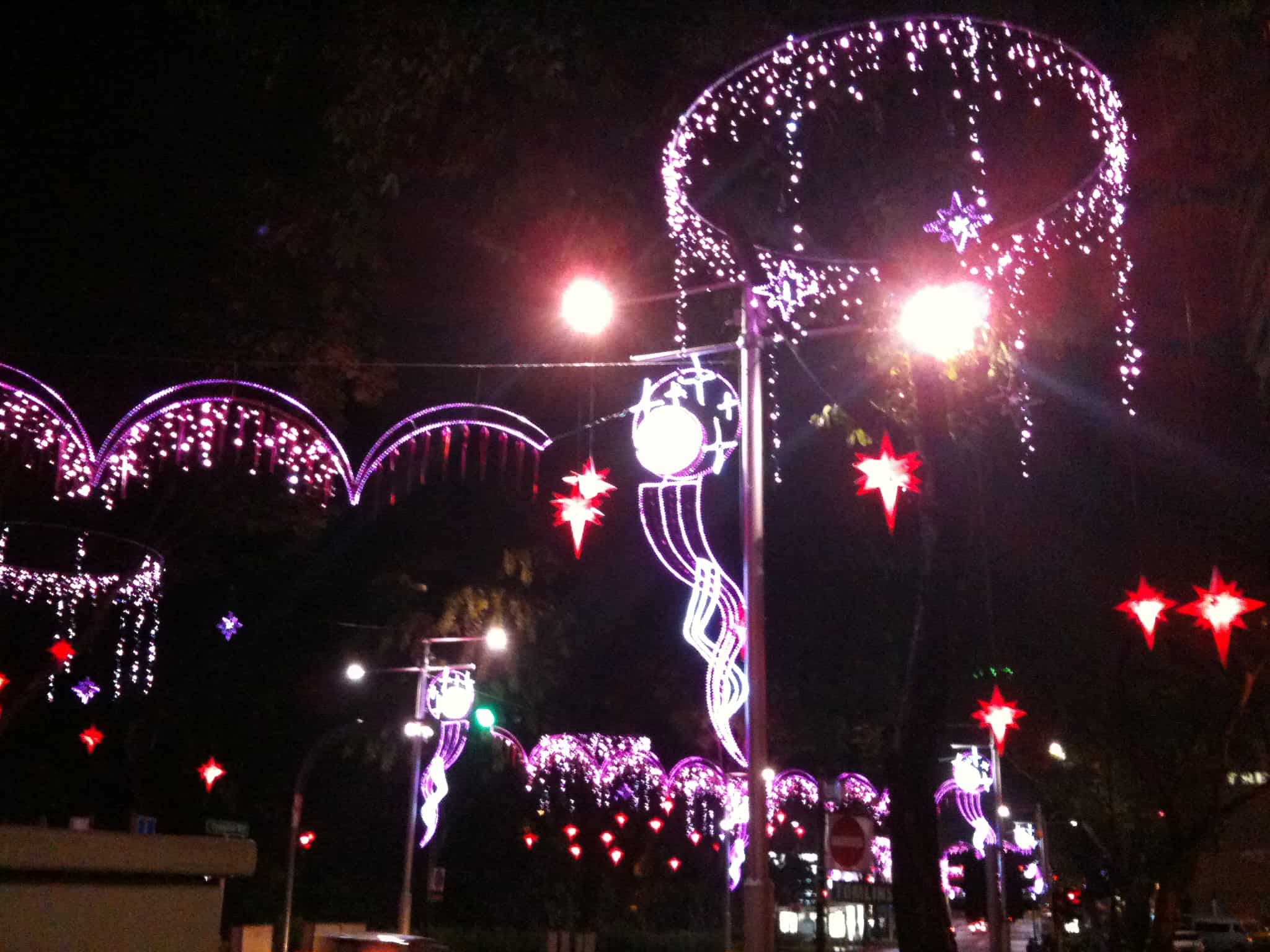 Purple light-up at Orchard, Christmas in Singapore
