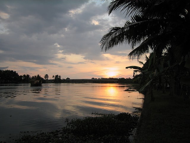 Kerala, backwaters, sunset, cochin