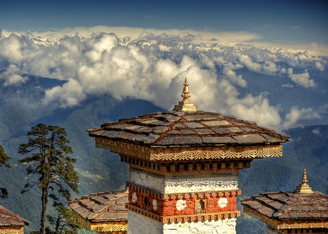 Bhutan, monastery, dochumla pass