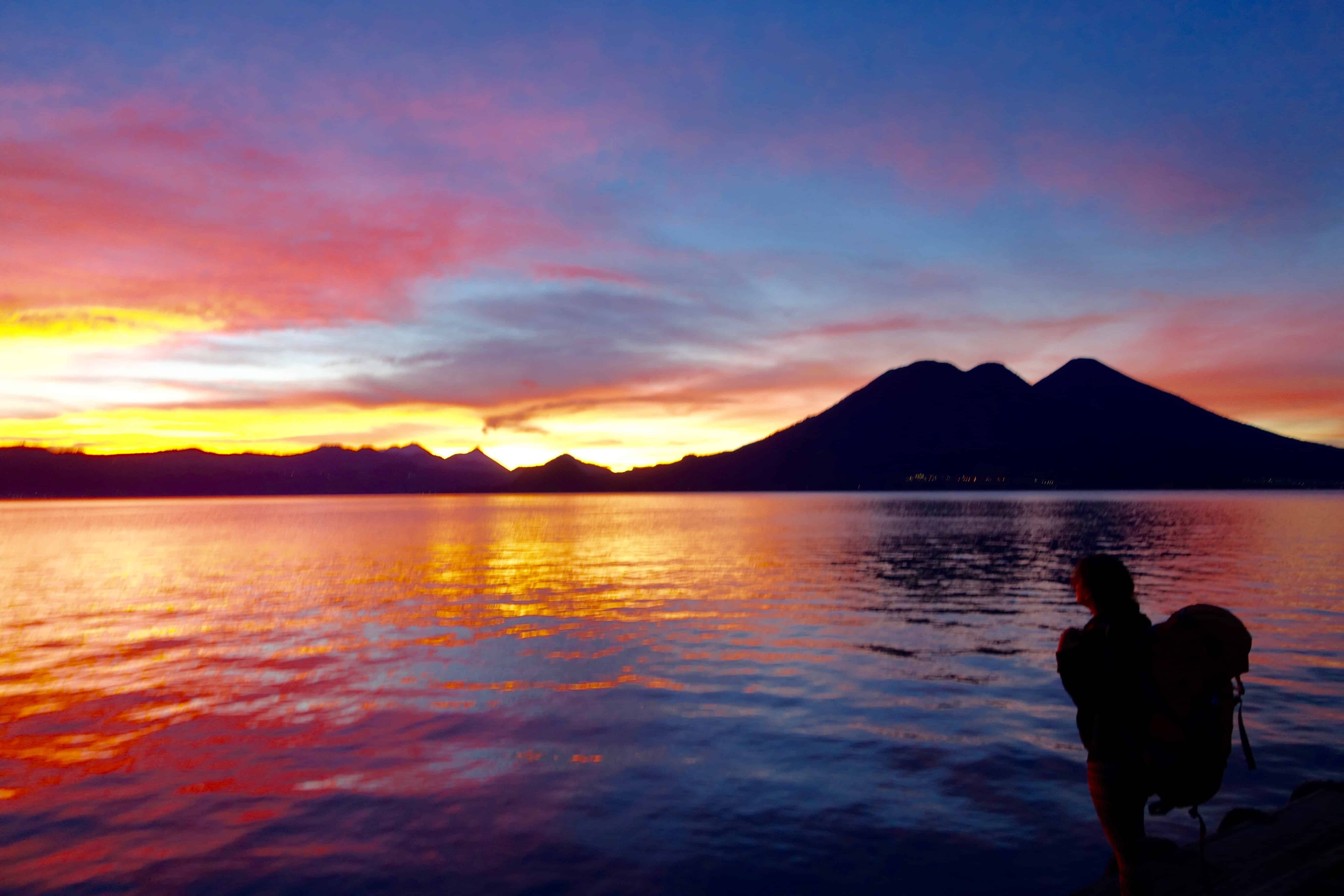 sunrise lake atitlan, lake atitlan guatemala, guatemala travel blogs