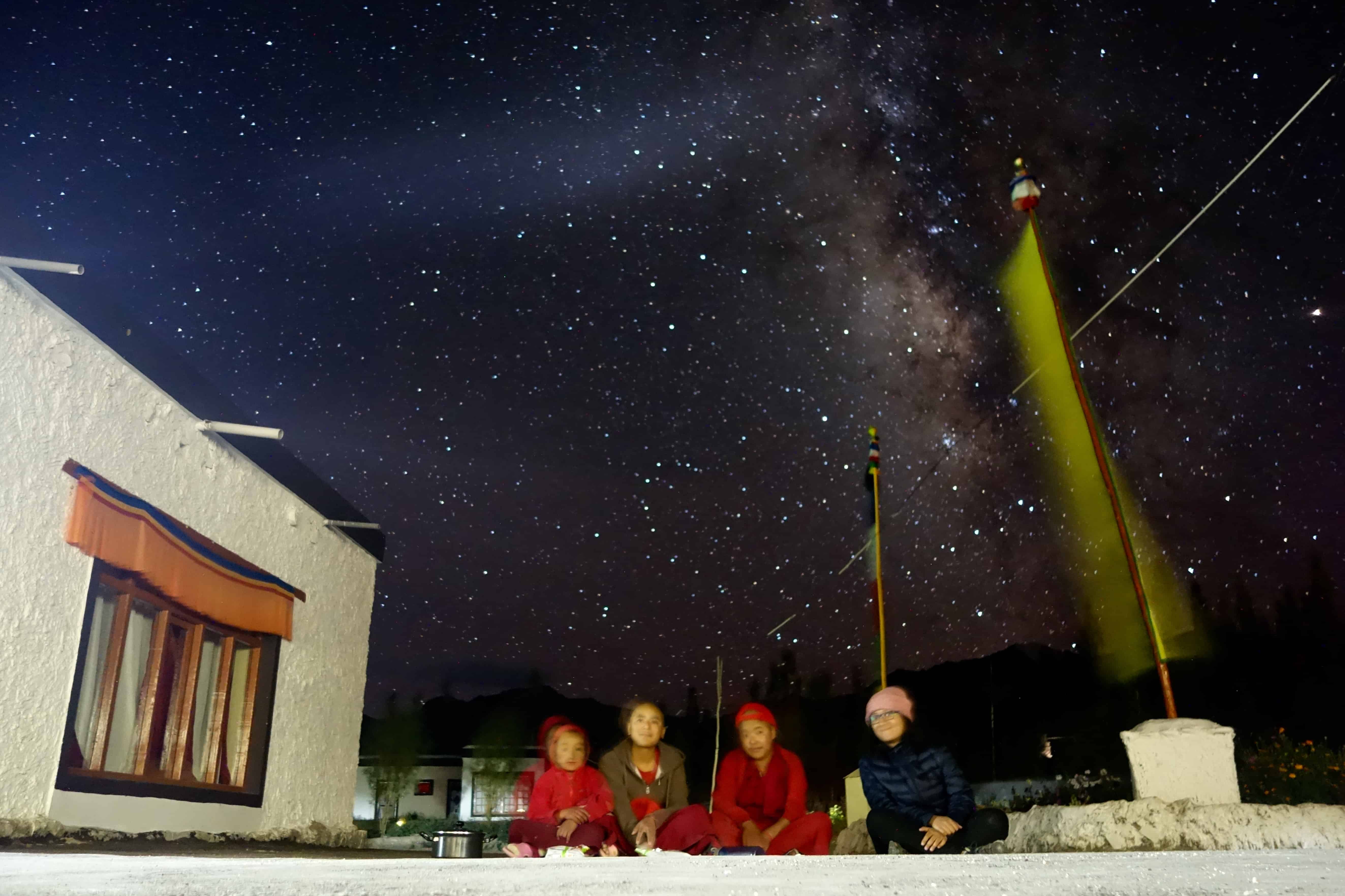 ladakh night sky, stargazing india, nunnery ladakh