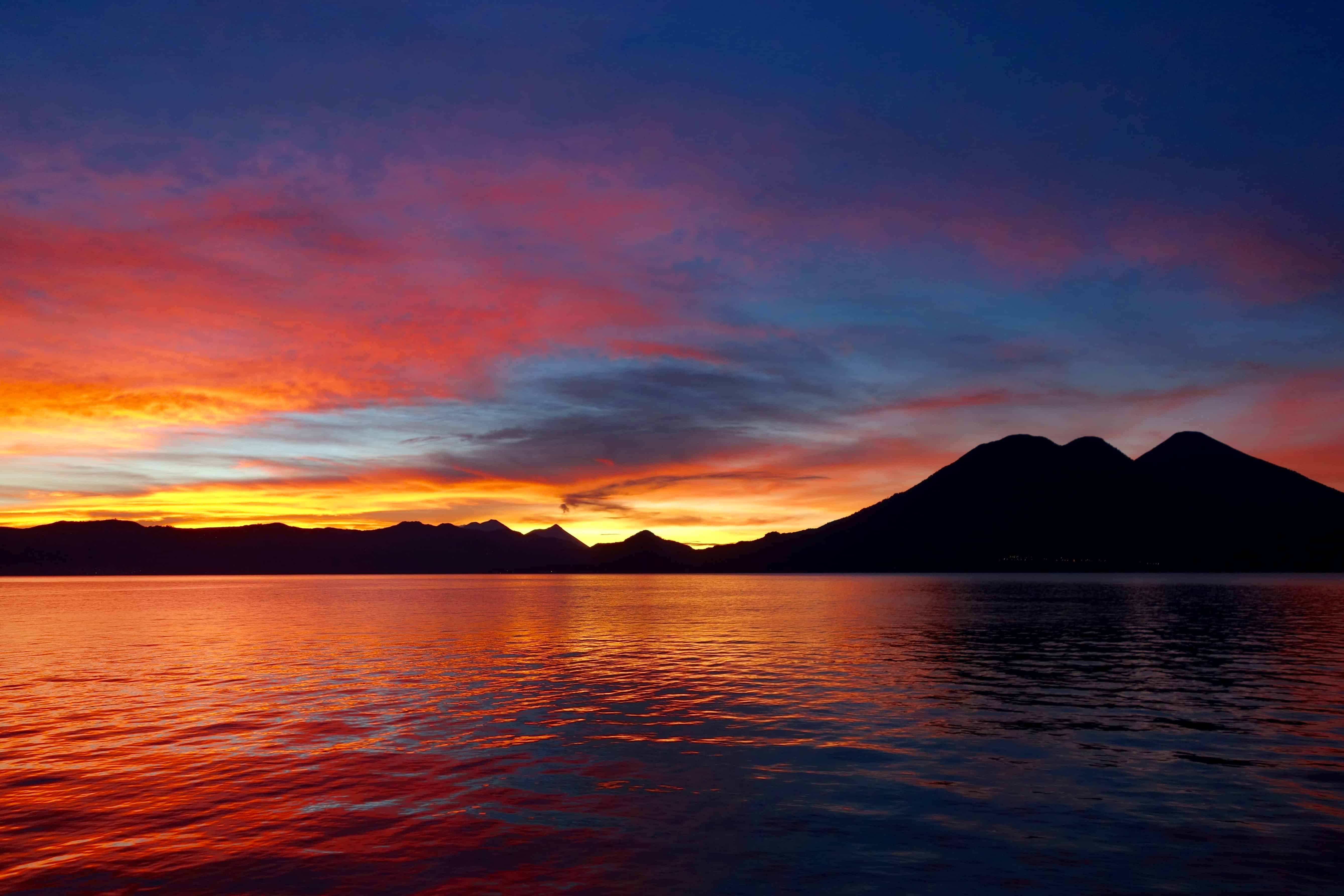 Guatemala sunrise, lake atitlan sunrise