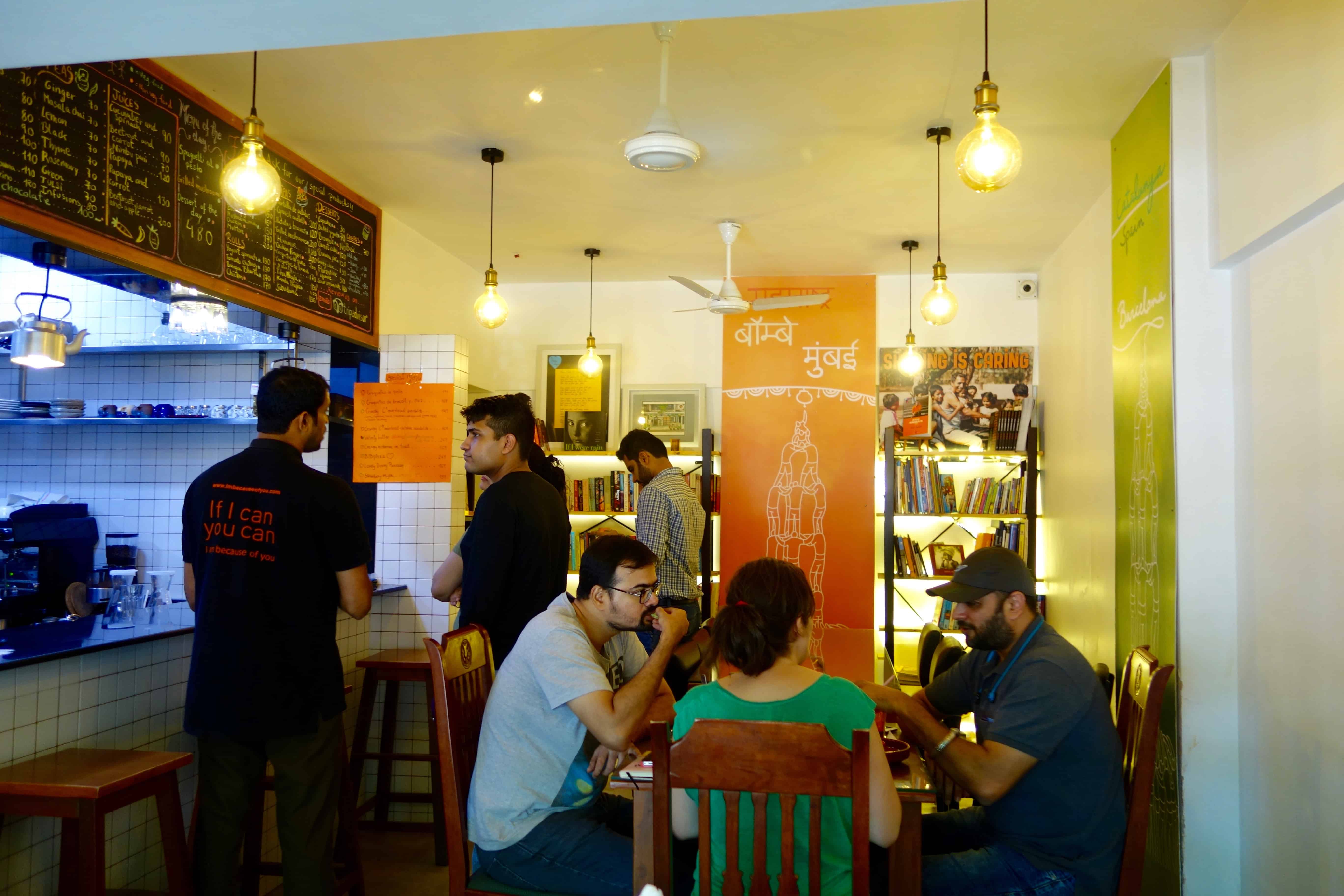 bombay to barcelona library cafe, andheri cafes, amin sheikh