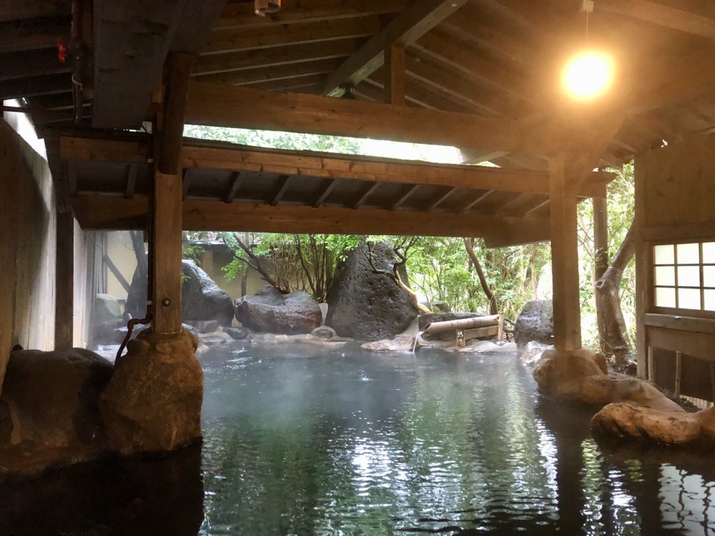 bath in an onsen in ryokan