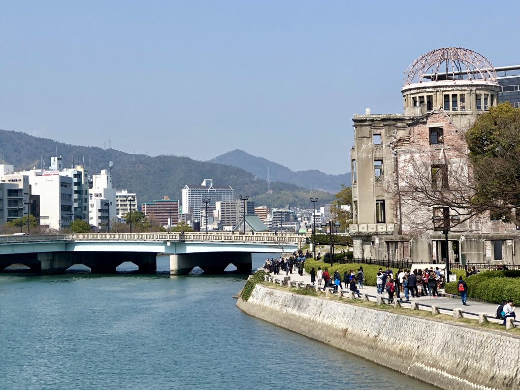 buildings showing the atomic bomb devastation in hiroshima