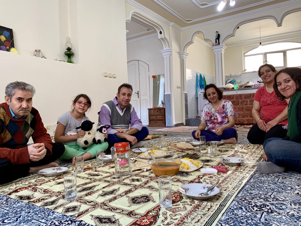 staying with a local and having vegan meal in iran