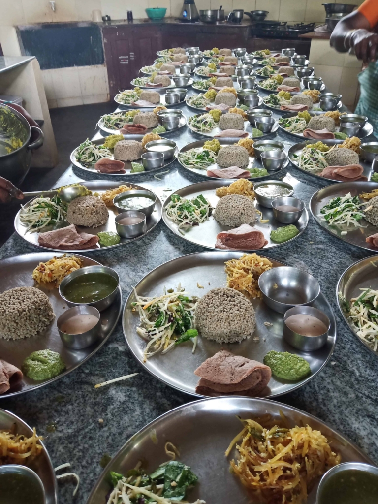 delicious food being served in a restaurant in auroville