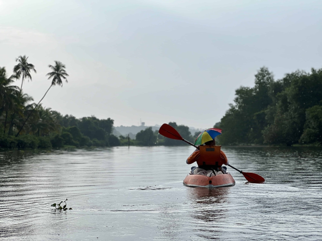 kayaking in goa in the monsoon